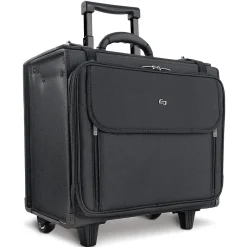 Solo New York Midtown Collection Morgan Laptop Rolling Briefcase, Black Polyester (B151-4)