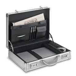 Solo New York Midtown Fifth Avenue Hard-Sided Aluminum Attache, Laptop Compatible, Titanium (AC100-10)