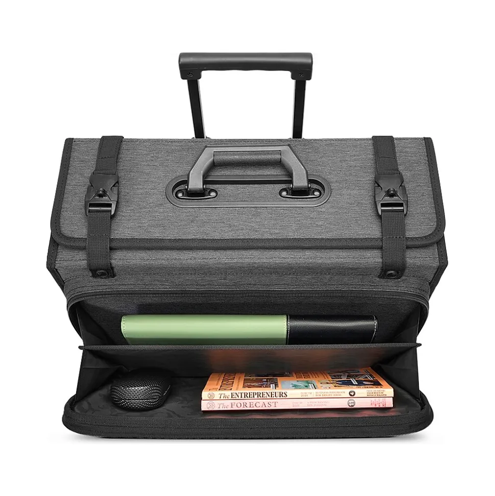 Solo New York Morgan Polyester Briefcase, Laptop Compatible, Rolling, TSA Checkpoint Friendly, Gray (B151-4/10)