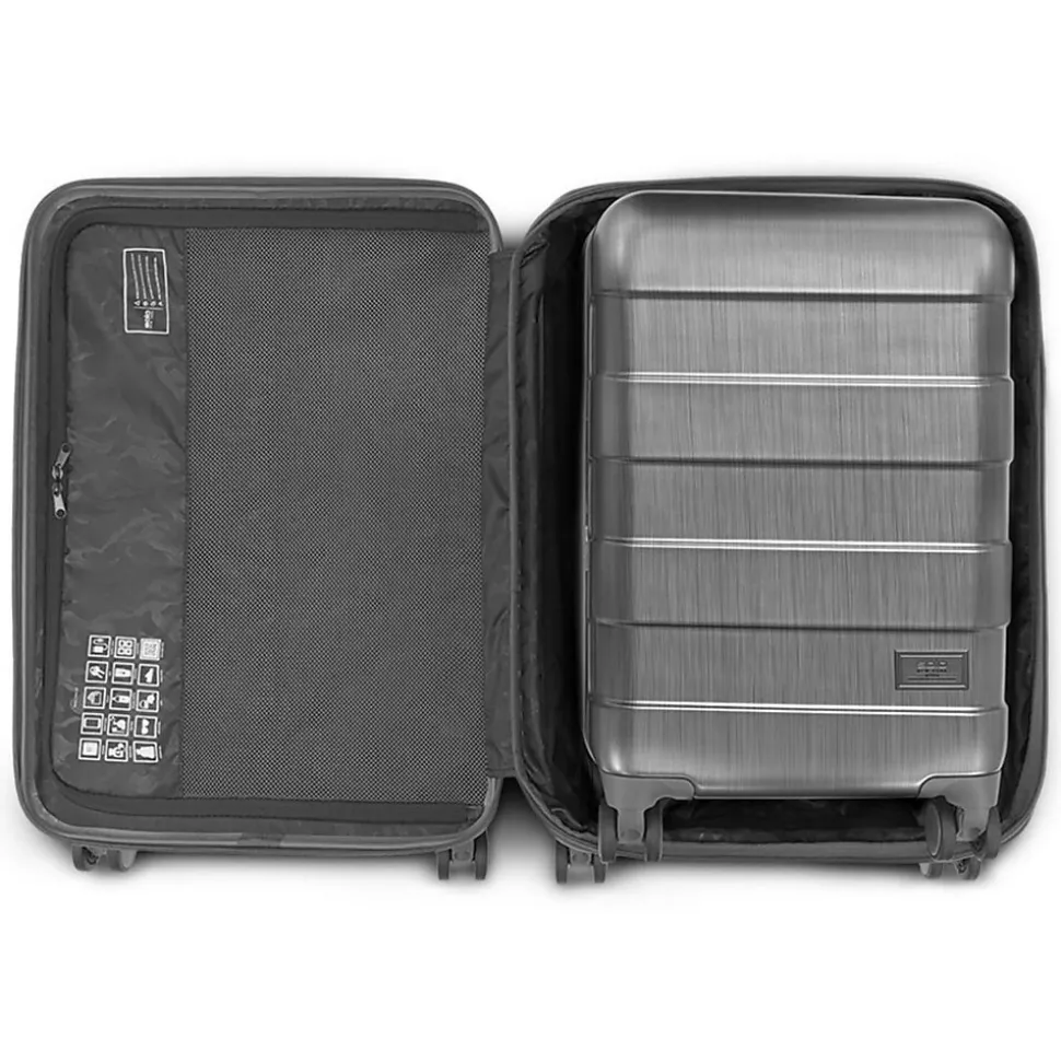 Solo New York Re:serve 22" Hardside Carry-On Suitcase, 4-Wheeled Spinner, TSA Checkpoint Friendly, Gray (UBN921-10)