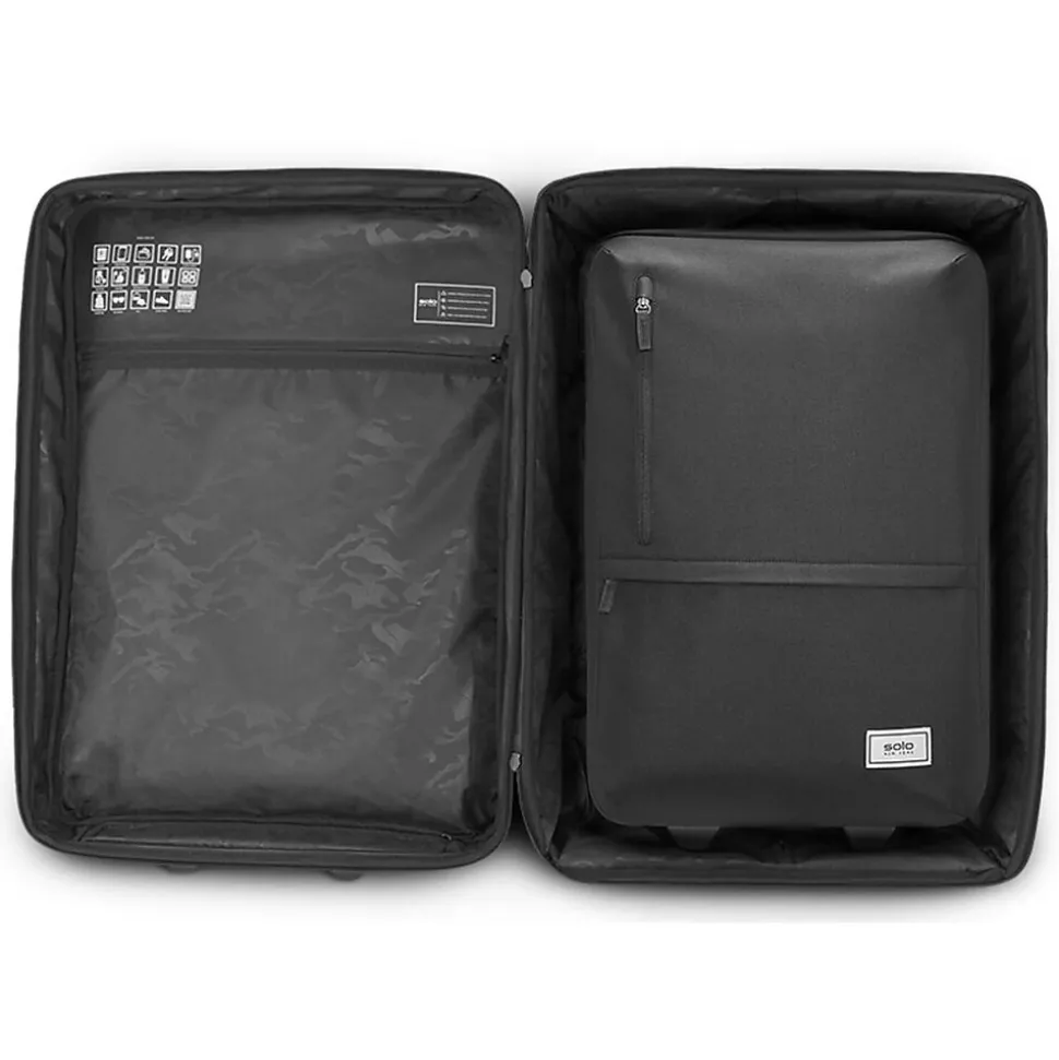 Solo New York Re:treat 22" Carry-On Suitcase, 2-Wheeled, TSA Checkpoint Friendly, Black (UBN914-4)