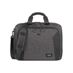 Solo New York Voyage Polyester Briefcase, Laptop Compatible, TSA Checkpoint Friendly, Gray/Black (NOM301-10)