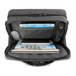 Solo New York Voyage Polyester Briefcase, Laptop Compatible, TSA Checkpoint Friendly, Gray/Black (NOM301-10)