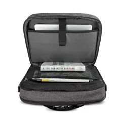 Solo New York Voyage Polyester Briefcase, Laptop Compatible, TSA Checkpoint Friendly, Gray/Black (NOM301-10)