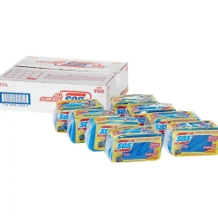 S.O.S All Surface Scrubber Sponge, 3 Sponges/Pack, 8 Packs/Case (91028)