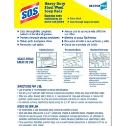S.O.S CloroxPro Steel Wool Soap Pads, 15/Box (88320)