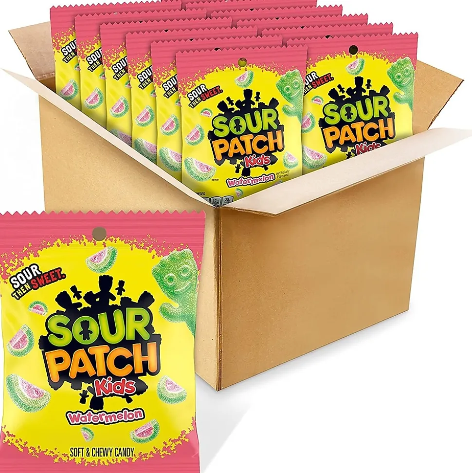 Sour Patch Kids Watermelon Gummy Candy, 5 oz, 12/Carton (JAR1506224)