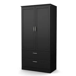 South Shore Acapella Wardrobe Armoire, Pure Black (5370038)