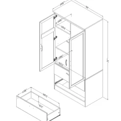 South Shore Acapella Wardrobe Armoire, Pure Black (5370038)