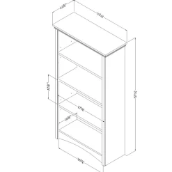 South Shore Gascony Standard 4-Shelf Bookcase, Pure White (7360767)