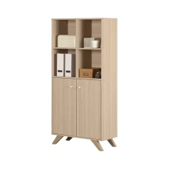 South Shore Helsy 65.25" 6-Shelf Bookcase with Adjustable Shelf, Soft Elm Laminated Particleboard (13869)