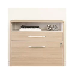South Shore Helsy 2-Drawer Lateral File Cabinet, Letter/Legal Size, Lockable, 30.25"H x 29"W x 18.5"D, Soft Elm/White (13304)