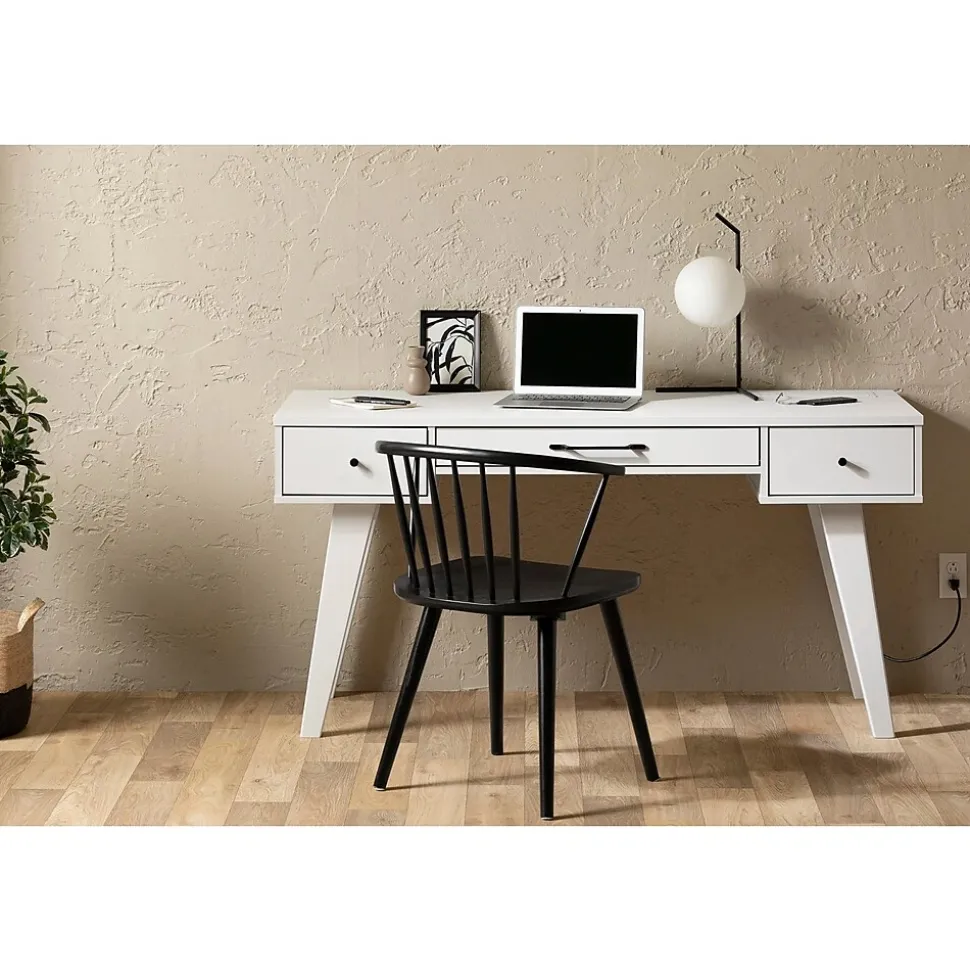 South Shore Helsy 60"W Computer Desk with Power Bar, Pure White (14668)