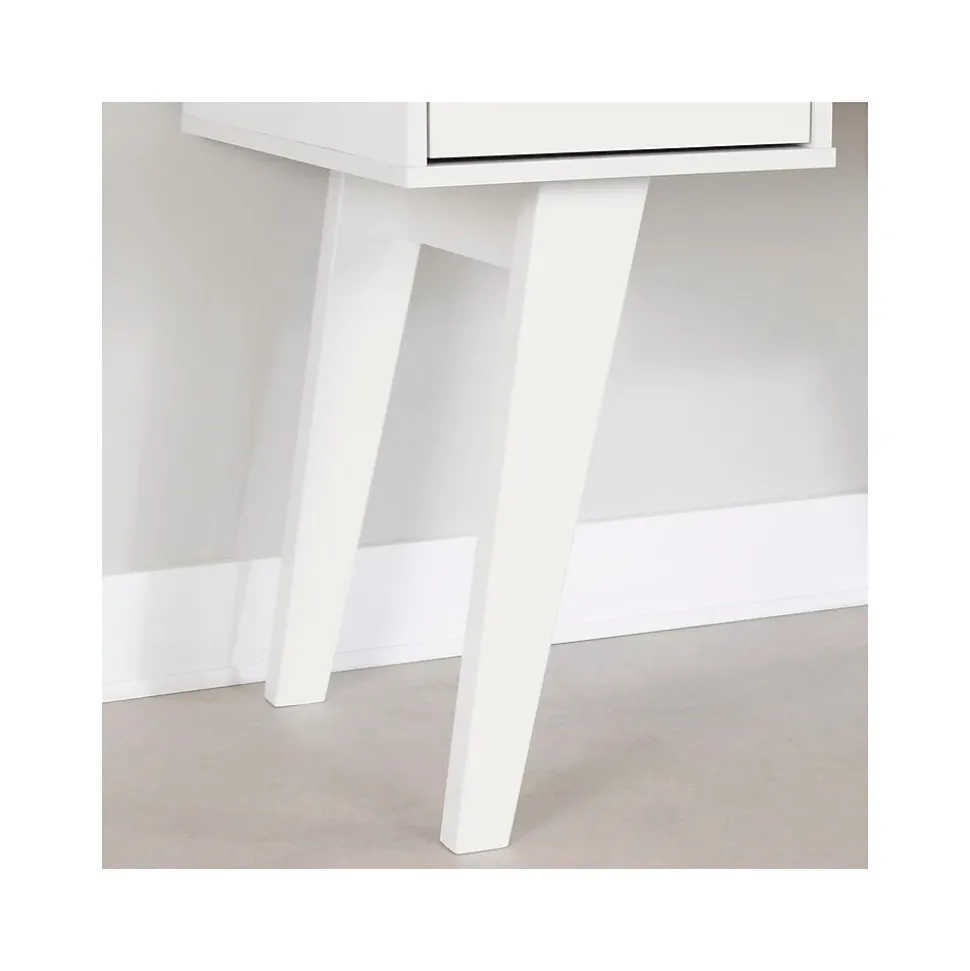 South Shore Helsy 60"W Computer Desk with Power Bar, Pure White (14668)