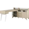 South Shore Helsy 78"W L-Shaped Computer Desk with Removable Hutch, Soft Elm/White (13298)