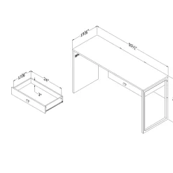 South Shore Interface Desk with 2 Drawers, White (10536)