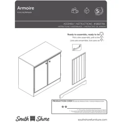 South Shore Morgan Small 2-Door Storage Cabinet, Pure White (7260722)