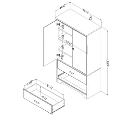 South Shore Versa 2-Door Armoire with Drawers, Gray Maple (10604)