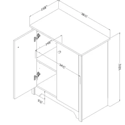 South Shore Vito Small 2-Door Storage Cabinet, Pure Black (10329)