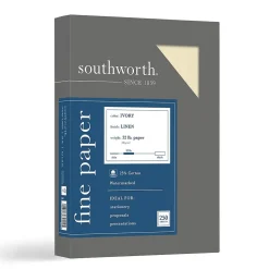 Southworth 8.5" x 11" Business Paper, 32 lbs., 100 Brightness, 250/Box (J568C)