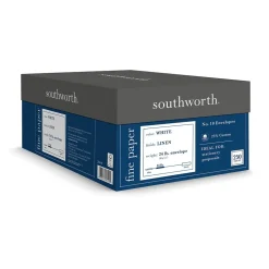 Southworth Gummed #10 Business Envelopes, 4 1/8" x 9 1/2", White, 250/Box (J554-10)