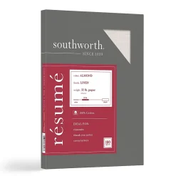 Southworth Linen Resume 8.5" x 11" Multipurpose Paper, 32 Lbs., 100 Brightness (RD18ACFLN)