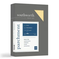 Southworth Parchment Specialty Multipurpose Paper, 24 Lbs., 8.5" x 11", Gold, 500/Box (994C)