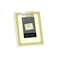 Southworth Premium Fleur Design Certificates, 8.5" x 11", Ivory/Gold (SOUCTP1V)