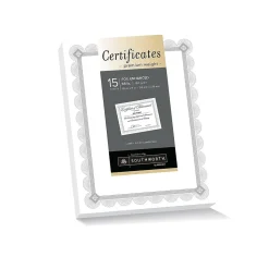 Southworth Premium Spiro Design Certificates, 8.5" x 11", White/Silver, 15/Pack (CTP2W)