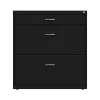 Space Solutions 3-Drawer Lateral File Cabinet, Letter/Legal Size, Lockable, 31.88"H x 30"W x 17.63"D, Black (25070)