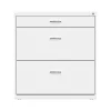 Space Solutions 3-Drawer Lateral File Cabinet, Letter/Legal Size, Lockable, 31.88"H x 30"W x 17.63"D, White (25071)