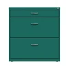 Space Solutions 3-Drawer Lateral File Cabinet, Letter/Legal Size, Lockable, 31.88"H x 30"W x 17.63"D, Teal (25074)