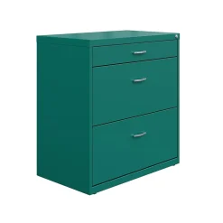 Space Solutions 3-Drawer Lateral File Cabinet, Letter/Legal Size, Lockable, 31.88"H x 30"W x 17.63"D, Teal (25074)