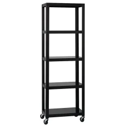 Space Solutions Ready-to-assemble 72-inch High Mobile 5-Shelf Bookcase, Black