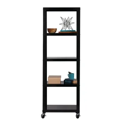 Space Solutions Ready-to-assemble 72-inch High Mobile 5-Shelf Bookcase, Black