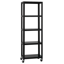 Space Solutions Ready-to-assemble 72-inch High Mobile 5-Shelf Bookcase, Black
