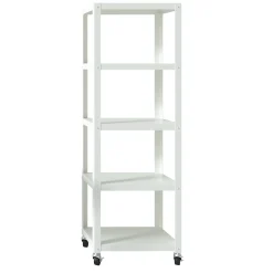 Space Solutions Ready-to-assemble 72-inch High Mobile 5-Shelf Bookcase, White