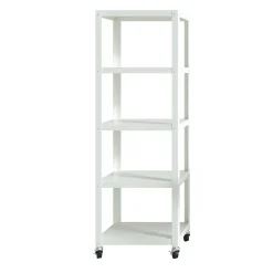 Space Solutions Ready-to-assemble 72-inch High Mobile 5-Shelf Bookcase, White