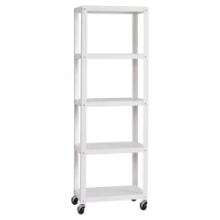Space Solutions Ready-to-assemble 72-inch High Mobile 5-Shelf Bookcase, White