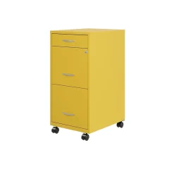 Space Solutions SOHO Organizer 3-Drawer Mobile Vertical File Cabinet, Letter Size, Lockable, Goldfinch (25284)