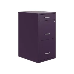 Space Solutions SOHO Organizer 3-Drawer Vertical File Cabinet, Letter Size, Lockable, Midnight Purple (25281)