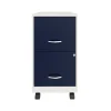 Space Solutions SOHO Smart File 2-Drawer Mobile Vertical File Cabinet, Letter Size, Lockable, Pearl White/Navy (25335)