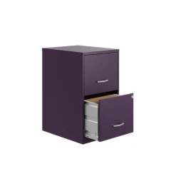 Space Solutions SOHO Smart File 2-Drawer Vertical File Cabinet, Letter Size, Lockable, Midnight Purple (25273)