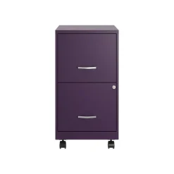Space Solutions SOHO Smart File 2-Drawer Mobile Vertical File Cabinet, Letter Size, Lockable, Midnight Purple (25277)