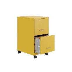 Space Solutions SOHO Smart File 2-Drawer Mobile Vertical File Cabinet, Letter Size, Lockable, Goldfinch (25276)