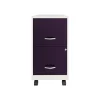 Space Solutions SOHO Smart File 2-Drawer Mobile Vertical File Cabinet, Letter Size, Lockable, Pearl White/Midnight Purple(25336)