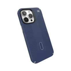 Speck Presidio 2 Grip MagSafe ClickLock Phone Case for iPhone 15 Pro Max, Coastal Blue/Dust Gray (150463-3206)