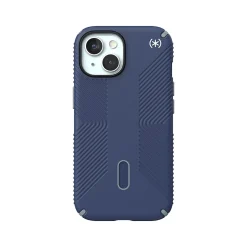 Speck Presidio 2 Grip MagSafe ClickLock Phone Case for iPhone 15, Coastal Blue/Dust Gray (150439-3206)