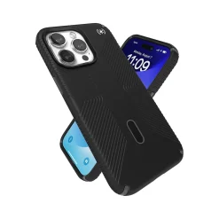Speck Presidio 2 Grip MagSafe ClickLock Phone Case for iPhone 15 Pro Max, Black/Slate Gray (150463-3205)