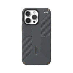 Speck Presidio 2 Grip MagSafe ClickLock Phone Case for iPhone 15 Pro Max, Charcoal Gray/Cool Bronze (150463-3212)